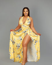 Yellow Flower Maxi Dress