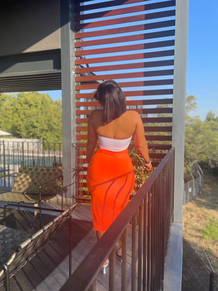 Orange and White Top Set